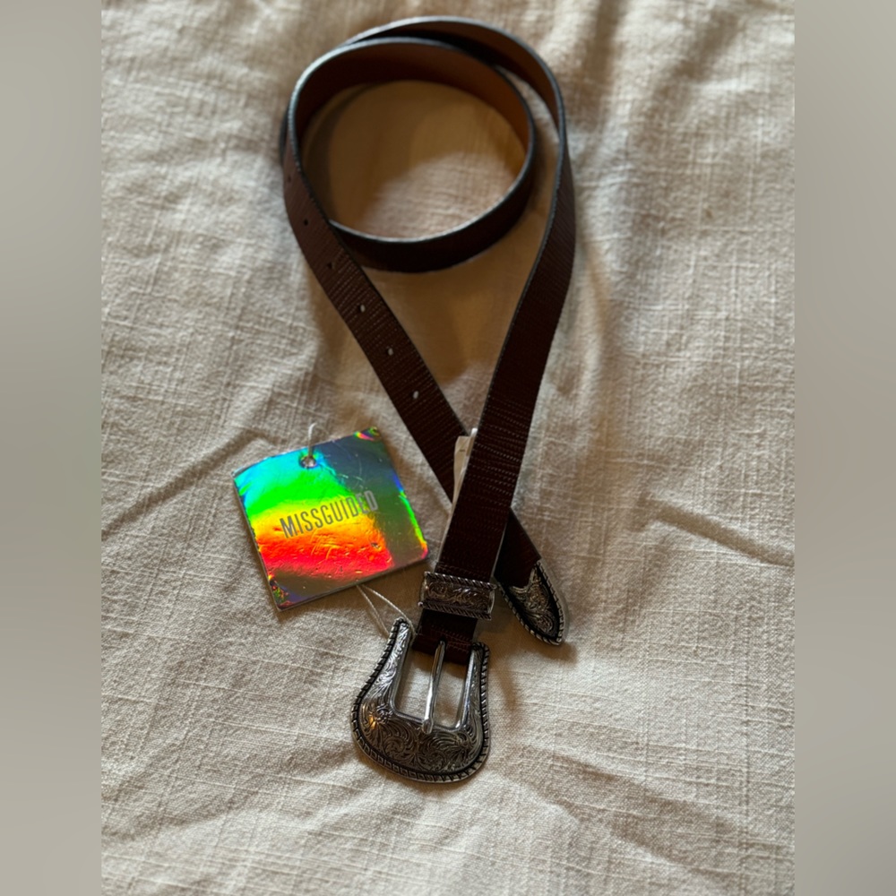 Missguided Brown Belt w/ western buckle by